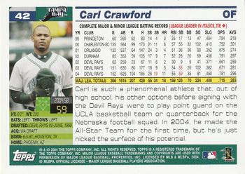 2005 Topps #42 Carl Crawford Back