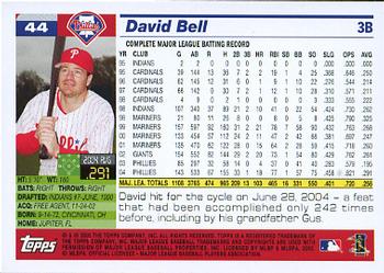 2005 Topps #44 David Bell Back