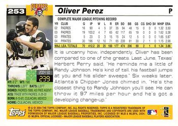 2005 Topps #253 Oliver Perez Back