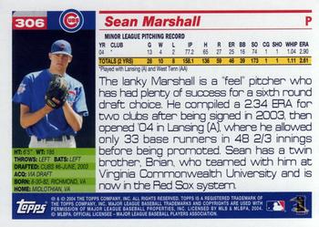 2005 Topps #306 Sean Marshall Back