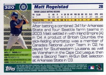 2005 Topps #320 Matt Rogelstad Back