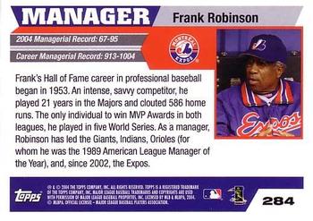 2005 Topps #284 Frank Robinson Back