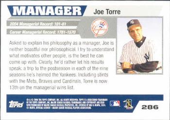 2005 Topps #286 Joe Torre Back