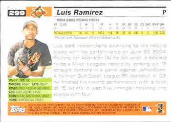 2005 Topps #299 Luis Ramirez Back