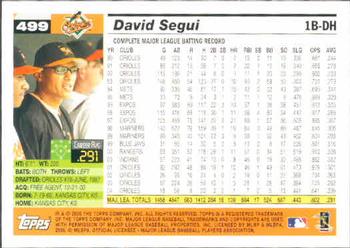 2005 Topps #499 David Segui Back