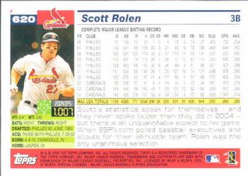 2005 Topps #620 Scott Rolen Back