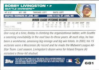 2005 Topps #681 Bobby Livingston Back
