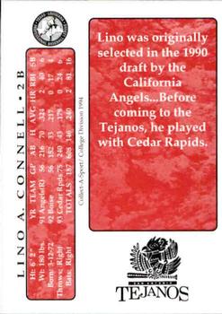 1994 Collect-A-Sport San Antonio Tejanos #4 Lino A. Connell Back