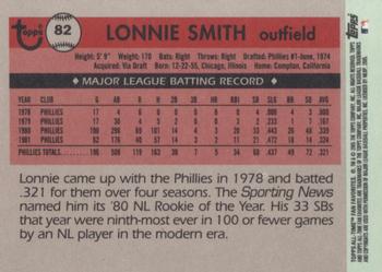 2005 Topps All-Time Fan Favorites #82 Lonnie Smith Back