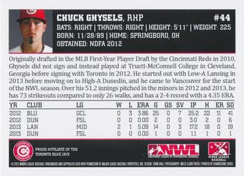 2013 Grandstand Vancouver Canadians #NNO Chuck Ghysels Back