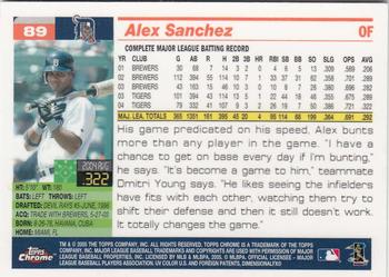 2005 Topps Chrome #89 Alex Sanchez Back