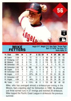 1992 Fleer #56 Mike Fetters Back