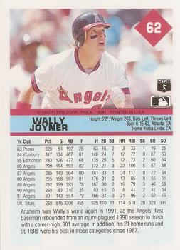 1992 Fleer #62 Wally Joyner Back