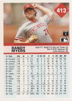 1992 Fleer #413 Randy Myers Back