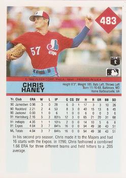1992 Fleer #483 Chris Haney Back