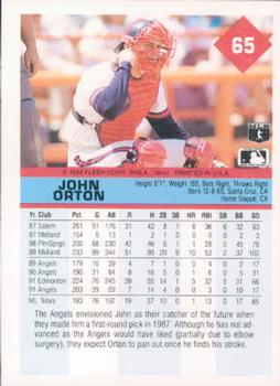 1992 Fleer #65 John Orton Back