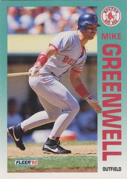 1992 Fleer #39 Mike Greenwell Front