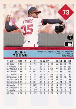1992 Fleer #73 Cliff Young Back
