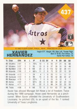 1992 Fleer #437 Xavier Hernandez Back