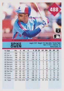 1992 Fleer #488 Spike Owen Back