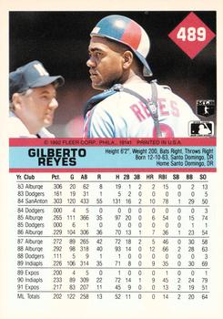 1992 Fleer #489 Gilberto Reyes Back