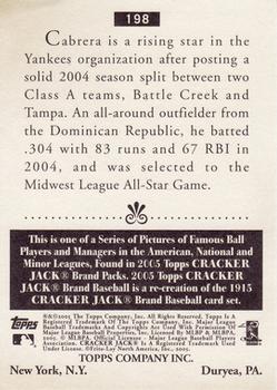 2005 Topps Cracker Jack #198 Melky Cabrera Back