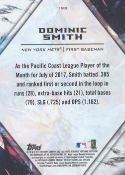 2018 Topps Fire #193 Dominic Smith Back