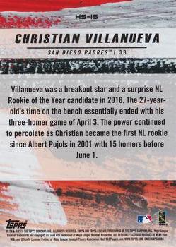 2018 Topps Fire - Hot Starts Gold Minted #HS-16 Christian Villanueva Back