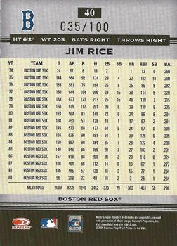 2005 Donruss Greats - Gold HoloFoil #40 Jim Rice Back