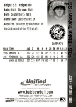 2018 Choice Louisville Bats #35 Blake Trahan Back