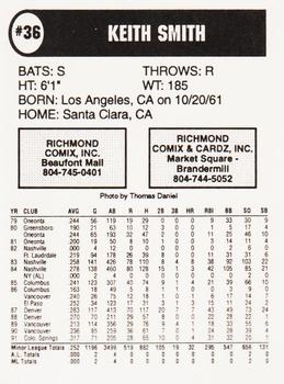 1992 Comix Richmond Braves #NNO Keith Smith Back