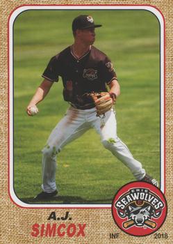 2018 Grandstand Erie SeaWolves #NNO A.J. Simcox Front