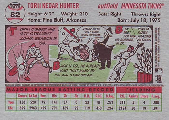 2005 Topps Heritage #82 Torii Hunter Back
