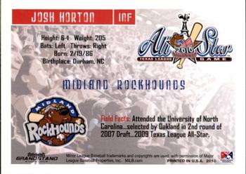2010 Grandstand Texas League All-Stars South Division #14 Josh Horton Back