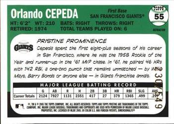 2005 Topps Pristine Legends #55 Orlando Cepeda Back