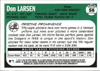 2005 Topps Pristine Legends #56 Don Larsen Back