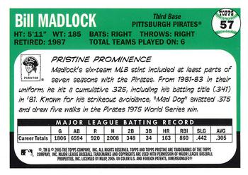 2005 Topps Pristine Legends #57 Bill Madlock Back