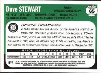 2005 Topps Pristine Legends #65 Dave Stewart Back