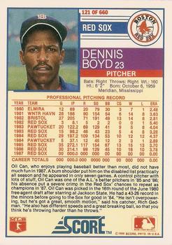 1988 Score - Promos #121 Dennis Boyd Back