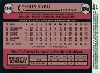 2005 Topps Rookie Cup - Reprints #66 Chris Sabo Back