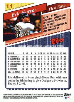 2005 Topps Rookie Cup - Reprints #80 Eric Karros Back