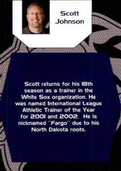 2007 Charlotte Knights Team Issue #13 Scott Johnson Back