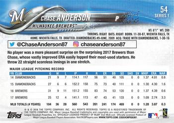 2018 Topps - All-Star Game #54 Chase Anderson Back