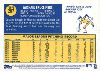 2019 Topps Heritage #287 Mike Fiers Back