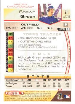 2005 Topps Total #211 Shawn Green Back