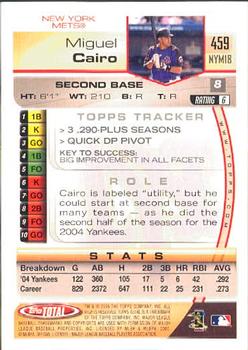 2005 Topps Total #459 Miguel Cairo Back