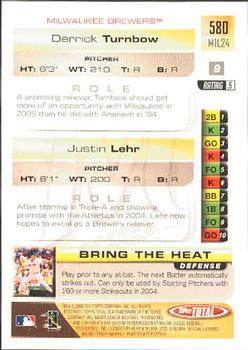 2005 Topps Total #580 Justin Lehr / Derrick Turnbow Back