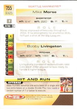 2005 Topps Total #755 Mike Morse / Bobby Livingston Back