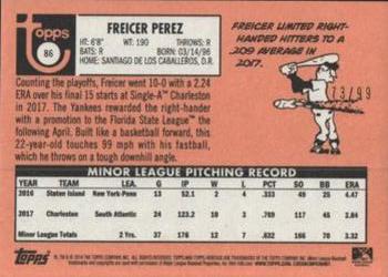 2018 Topps Heritage Minor League - Blue #86 Freicer Perez Back