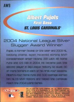 2005 Topps Total - Total Award Winner #AW9 Albert Pujols Back